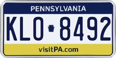 PA license plate KLO8492