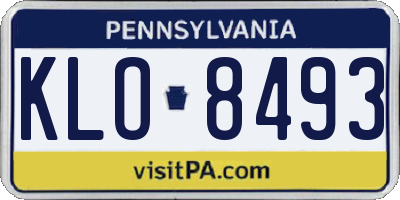 PA license plate KLO8493