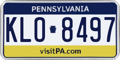 PA license plate KLO8497