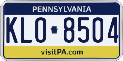 PA license plate KLO8504