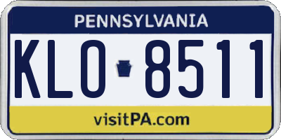 PA license plate KLO8511