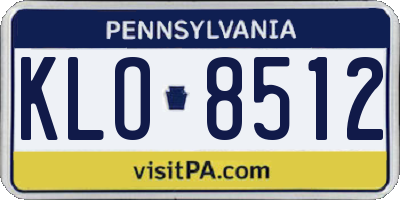 PA license plate KLO8512