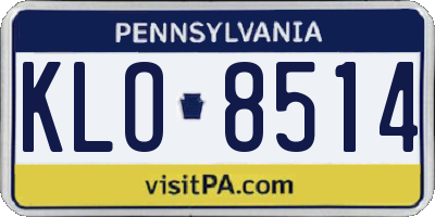 PA license plate KLO8514