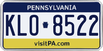 PA license plate KLO8522