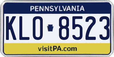 PA license plate KLO8523