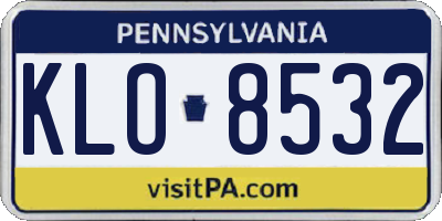 PA license plate KLO8532