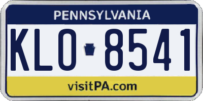 PA license plate KLO8541