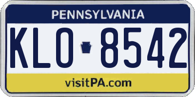 PA license plate KLO8542