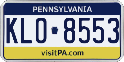 PA license plate KLO8553