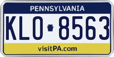 PA license plate KLO8563
