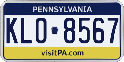 PA license plate KLO8567