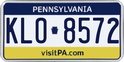 PA license plate KLO8572