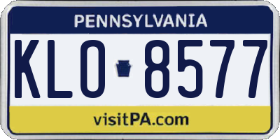 PA license plate KLO8577