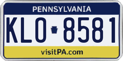 PA license plate KLO8581