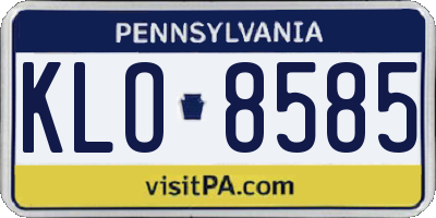 PA license plate KLO8585