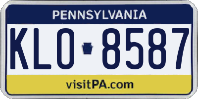 PA license plate KLO8587