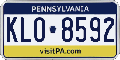 PA license plate KLO8592