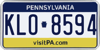 PA license plate KLO8594