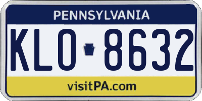 PA license plate KLO8632