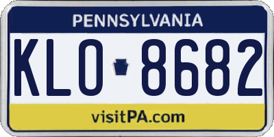 PA license plate KLO8682