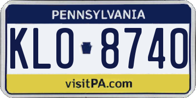 PA license plate KLO8740