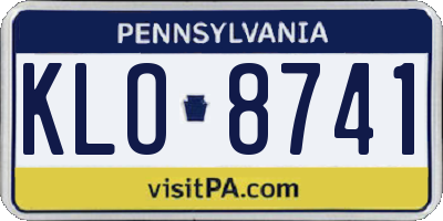 PA license plate KLO8741