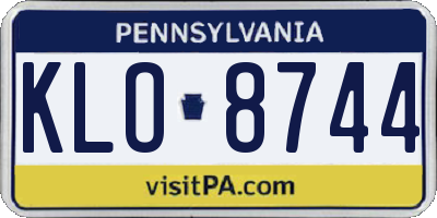 PA license plate KLO8744