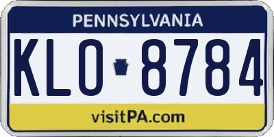 PA license plate KLO8784