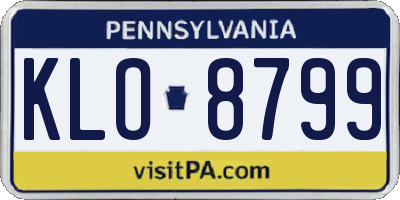PA license plate KLO8799