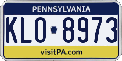 PA license plate KLO8973
