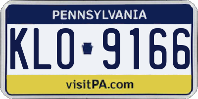 PA license plate KLO9166