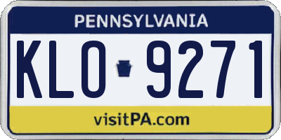PA license plate KLO9271