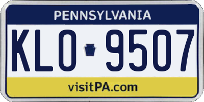 PA license plate KLO9507