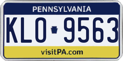 PA license plate KLO9563