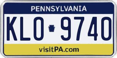 PA license plate KLO9740