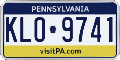 PA license plate KLO9741