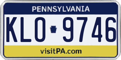 PA license plate KLO9746