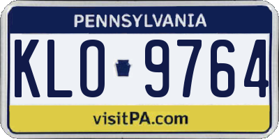 PA license plate KLO9764