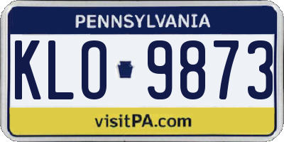 PA license plate KLO9873