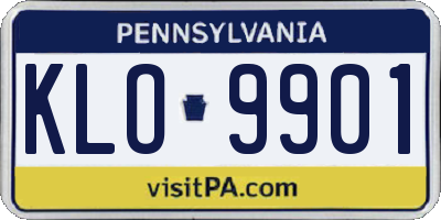 PA license plate KLO9901