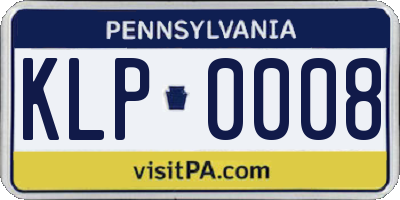 PA license plate KLP0008