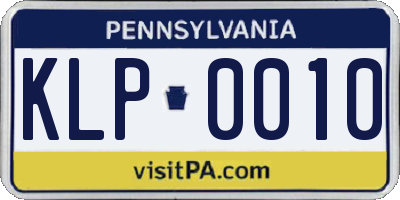 PA license plate KLP0010