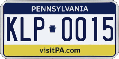 PA license plate KLP0015