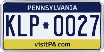 PA license plate KLP0027