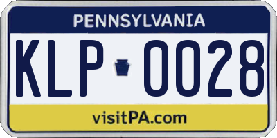 PA license plate KLP0028