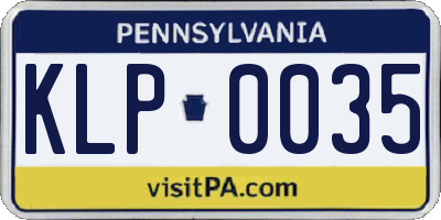 PA license plate KLP0035