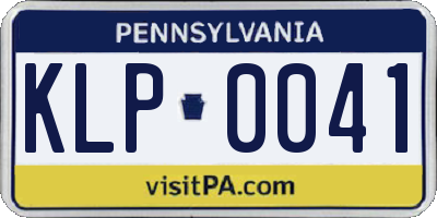 PA license plate KLP0041