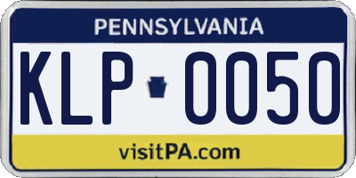 PA license plate KLP0050