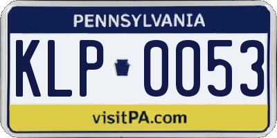 PA license plate KLP0053