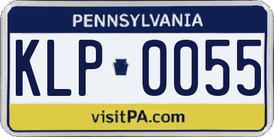 PA license plate KLP0055